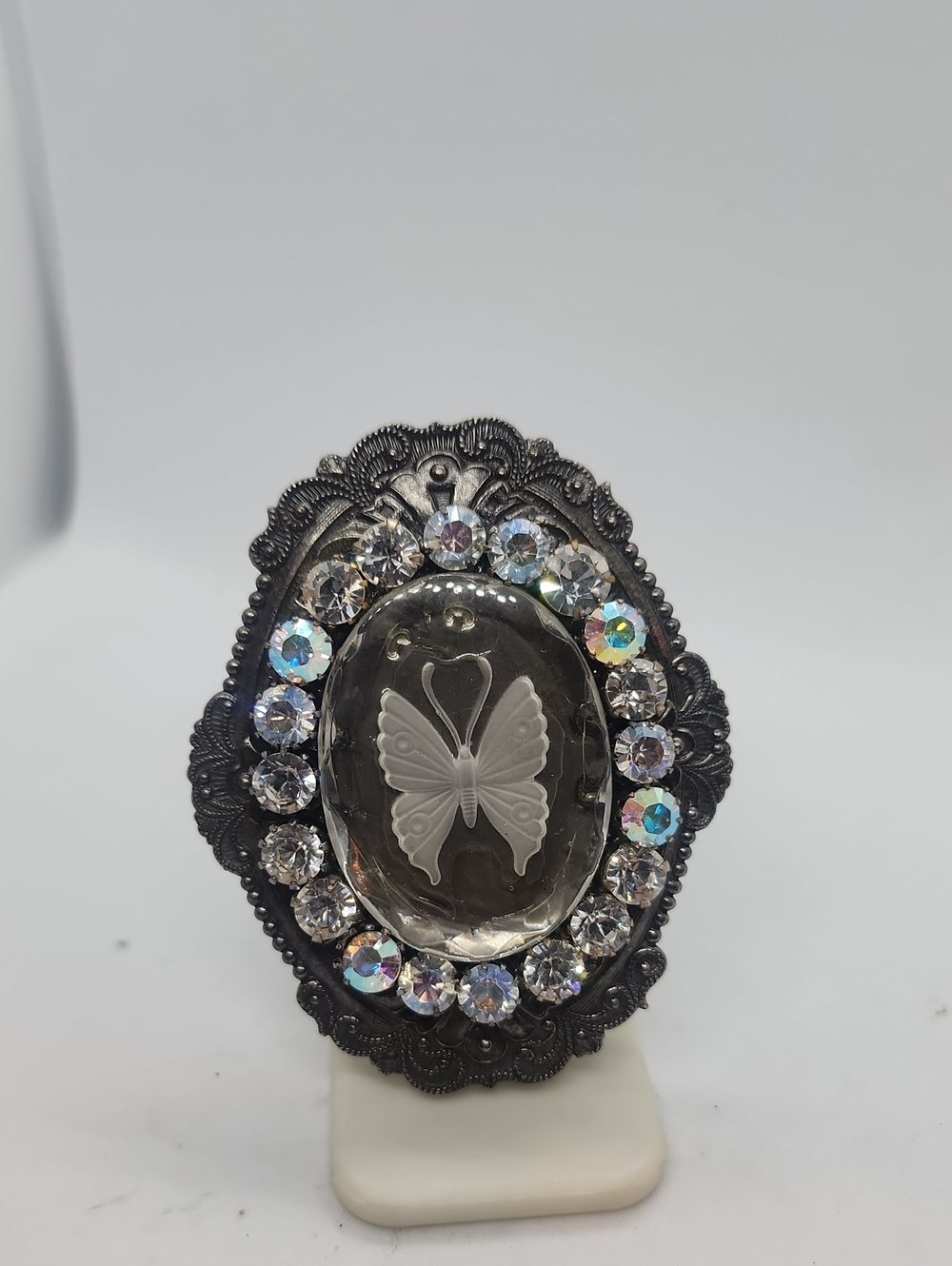 GASOLINE GLAMOUR RHINESTONE BUTTERFLY CAMEO RING 🦋🦋🦋
